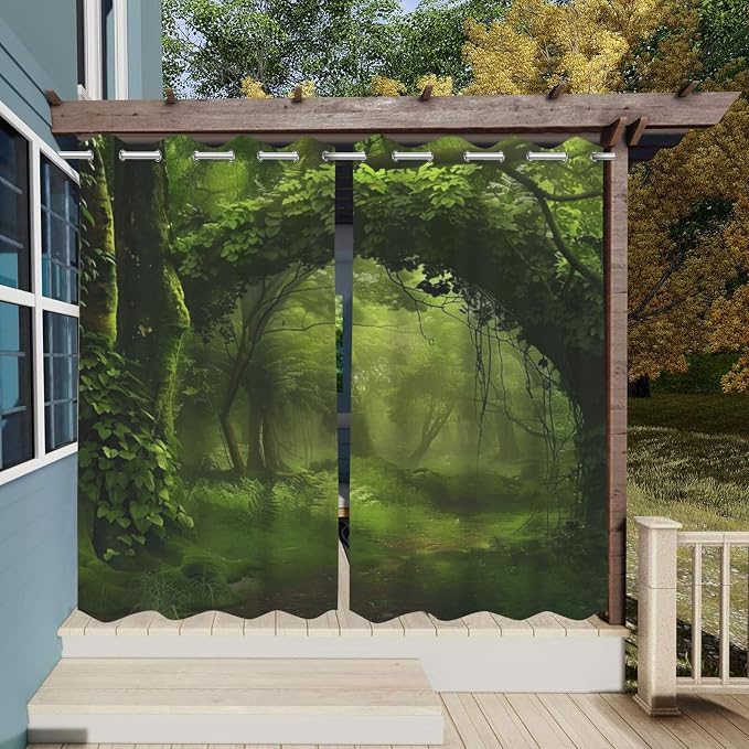 Nature Theme Waterproof Outdoor Curtains - Image 3