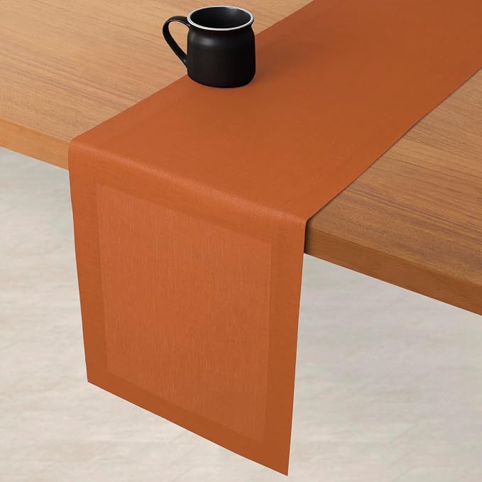 D'Moksha Homes Linen Rust Table Runner 60 Inches - Image 3
