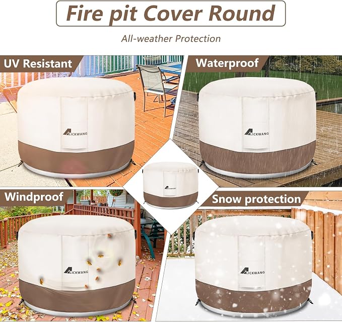 Fire Pit Cover for Solo Stove Bonfire, 600D Tear-Resistant Heavy Duty Durable - Image 6
