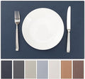 Faux Leather Placemats Set of 12 Vinyl Washable Wipeable Table Mats by BAROYAL