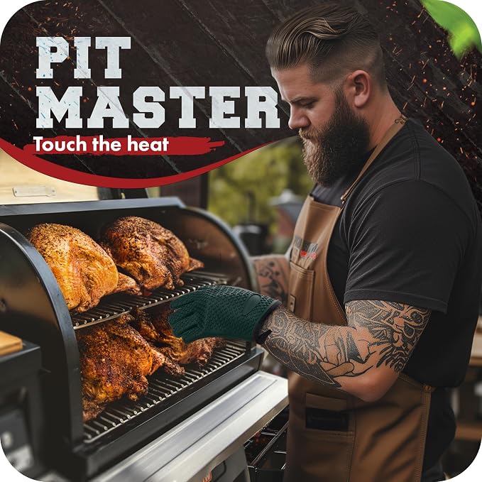 KITCHEN PERFECTION XL Silicone Smoker Oven Gloves-Extreme Heat Resistant BBQ - Image 3