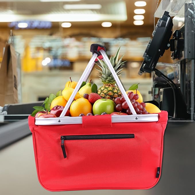 Picnic Basket, SIYUAN Collapsible Shopping Basket 24L Portable Grocery Basket - Image 6
