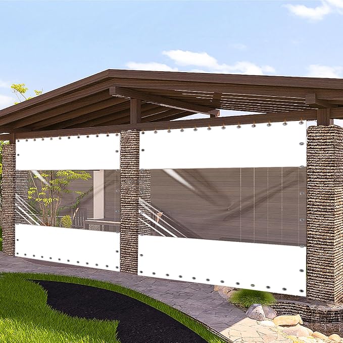 20 Oz Outdoor Vinyl Curtain, Outdoor Clear Panel Curtain, Weather Resistant - Image 2