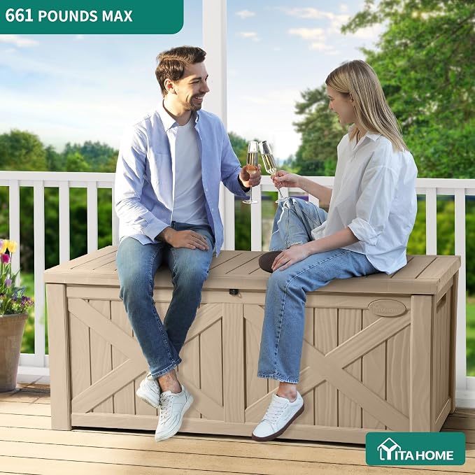 YITAHOME 120 Gallon Large Outdoor Storage Box - Image 3