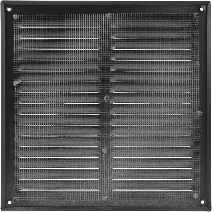 Square Ventilation Grille / 10" x 10" Inch Inside Measurement/Black Metal Air - Image 3