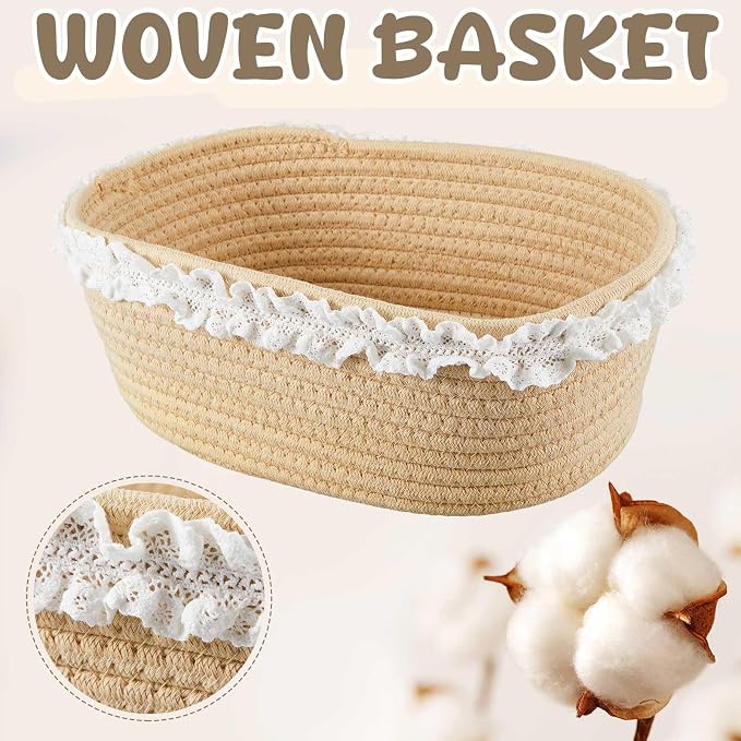 2 Pcs Small Wicker Hand-Woven Rattan Baskets - Image 3