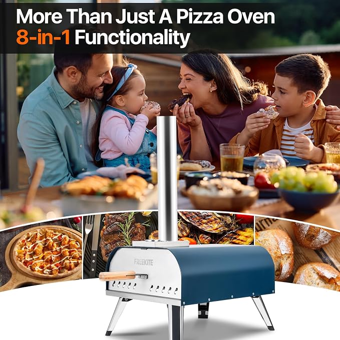 Pizza Oven 13 Inch Outdoor Wood Fired Portable Stainless Steel Pizza Oven - Image 7