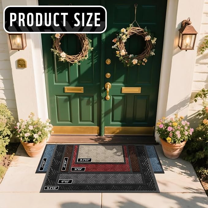 Yimobra Doormat Outdoor Entrance 29.5x17, All-Weather Waterproof Outdoor Mats - Image 2