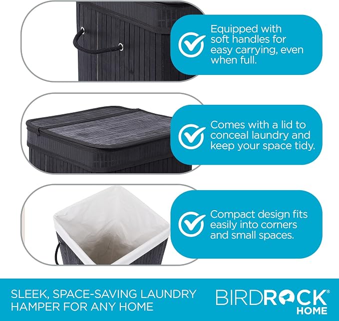 BIRDROCK HOME Square Laundry Hamper - Image 5