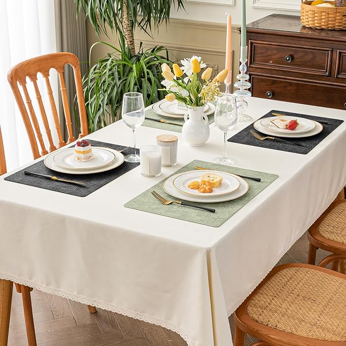 Romanstile Reversible Vinyl Placemats Set of 4, Faux Leather 100% Waterproof - Image 7