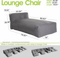 Bean Bag Lounger Chair, Oversized Olefin Patio Daybed, Charcoal Grey