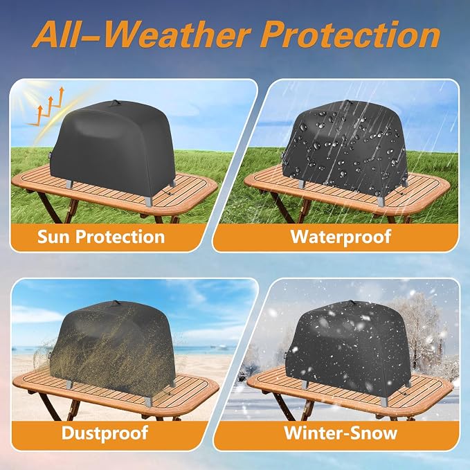 Pizza Oven Grill Cover Outdoor Waterproof 420D Pizza Oven Cover Compatible - Image 7