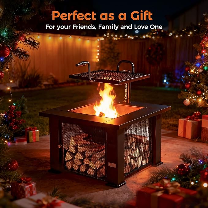 BALI OUTDOORS Fire Pit with BBQ, Outdoor Fire Pit - Image 4