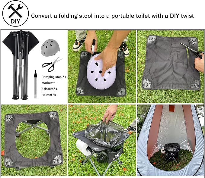 Opliy Camping Stool 2 Pack, 13.5 Inch Portable Folding Stool - Image 8
