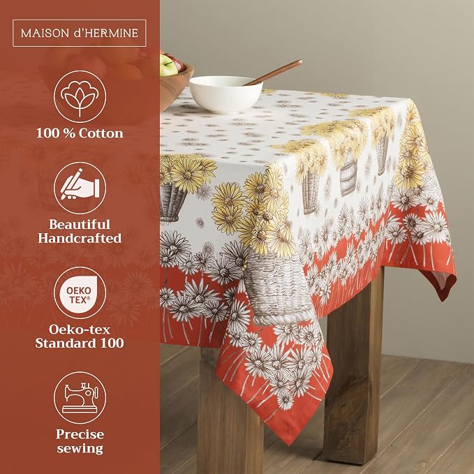 Maison d' Hermine Table Cloth Rectangle Table 100% Cotton 60 x 120 Inches Fall - Image 2