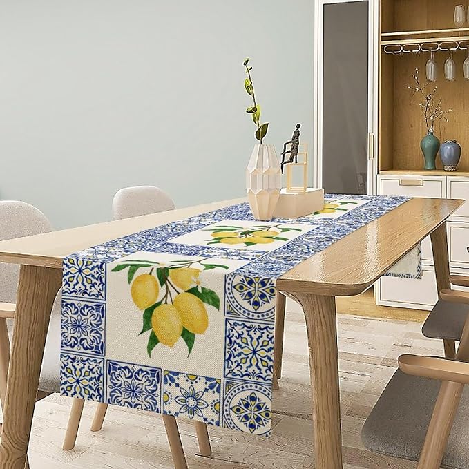 Yellow Lemon Table Runner, 13x120inch - Image 2