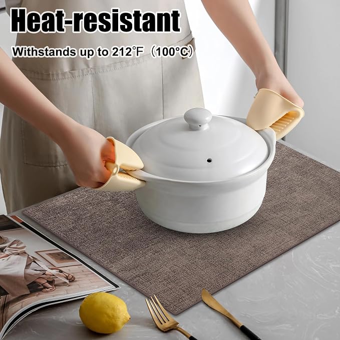 Homaxy Faux Leather Heat Resistant Placemats - Image 2