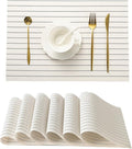 Leetaltree White with Black Stripes Placemats Set of 6 by Leetaltree-ArtatEveryTable