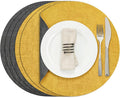 Myir JUN Round Placemats, Dual Sided Faux Leather Place Mats Set of 6 by MyirJUN