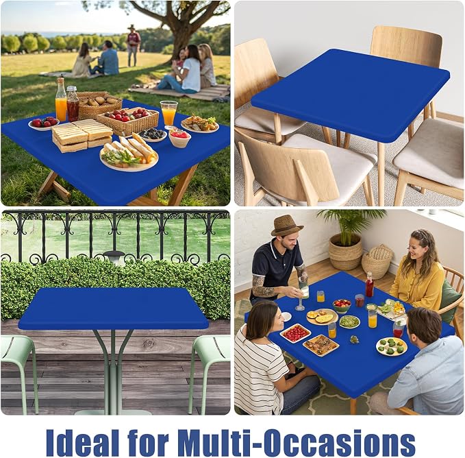 Spandex Square Table Cloth 6 Pack, Elastic Fitted Tablecloths - Image 9