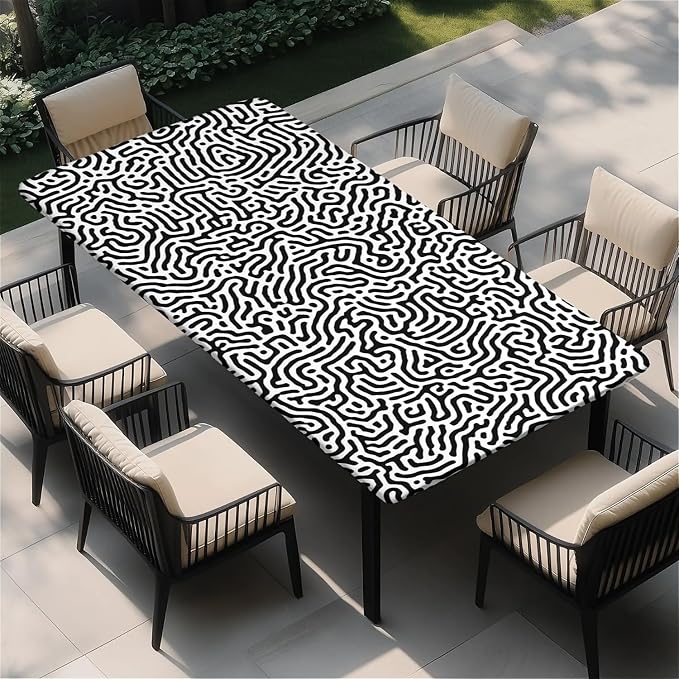 Rectangle Table Cloth Cover Waterproof Elastic Fitted Polyester Fitted by Unknown