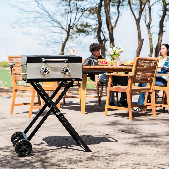 GREEN PARTY 2 Burner BBQ Propane Gas Griddle - Image 11