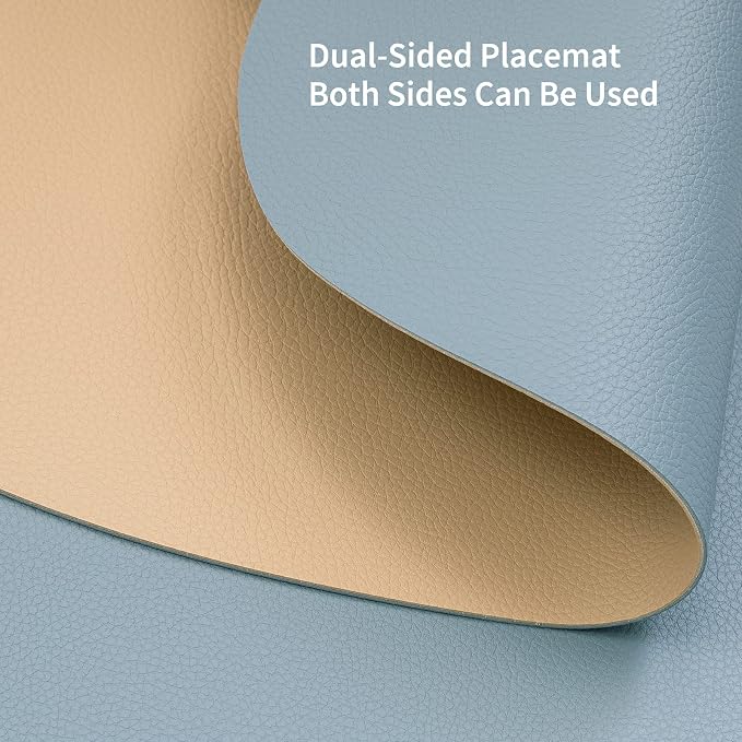 Myir JUN Placemats, Dual-Sided Placemats Waterproof Faux Leather Placemats Set - Image 4