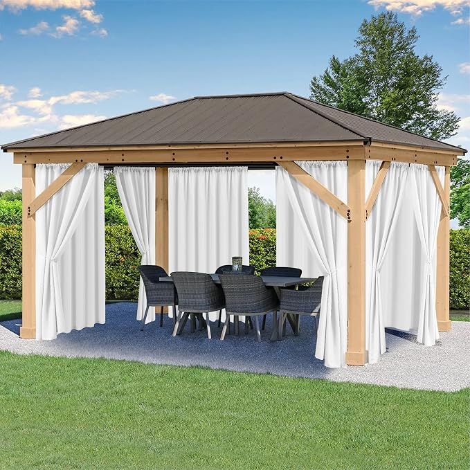 HolidayIdeas White Waterproof Patio Outdoor Curtains by HolidayIdeas