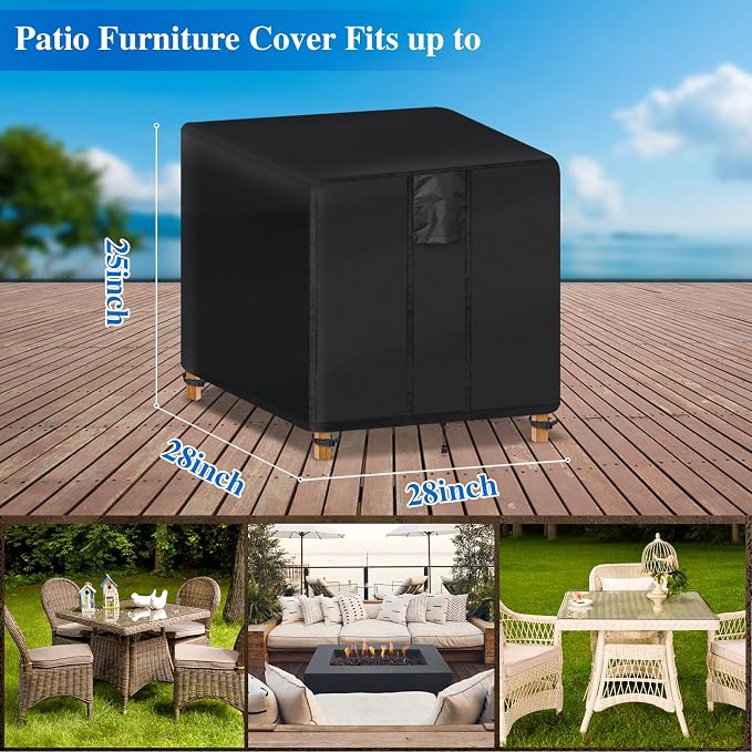 Fire Pit Cover Square- Waterproof Firepit Covers Square Outdoor Fireplace Cover - Image 2