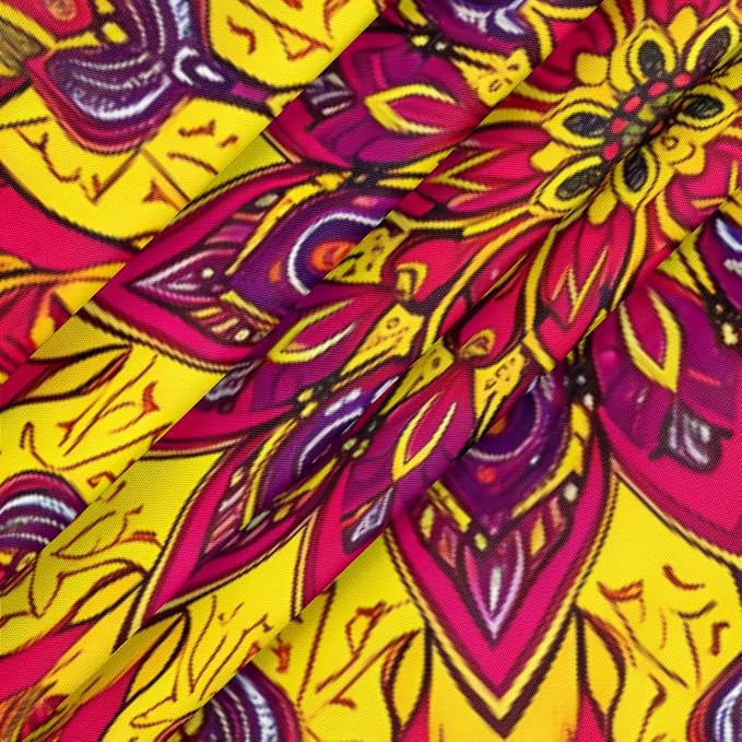 Floral Mandala Vintage Round Table Cloth Cover, Elastic Edge Waterproof - Image 3