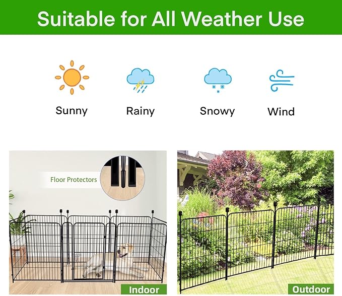 ADAVIN Garden Fence Panels, 36 Inch High, Modern Style, 8 Panels Total 17.7 Ft - Image 5
