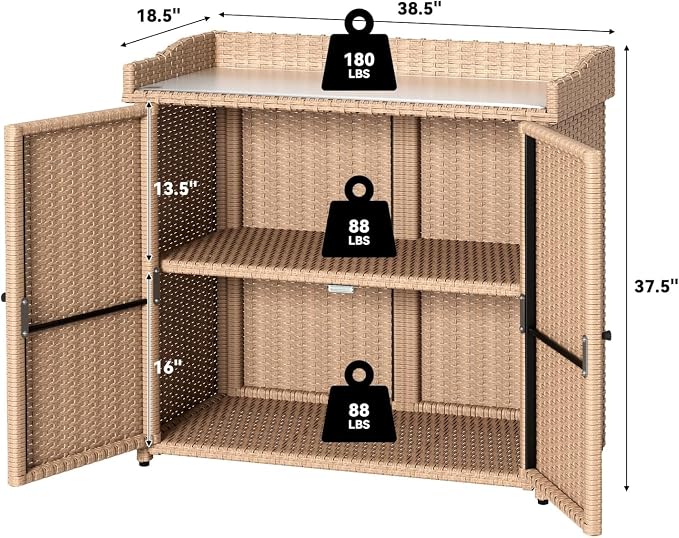 AECOJOY Outdoor Storage Cabinet & Potting Bench Table - Image 2