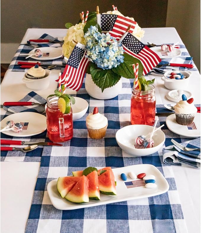 Solino Home Linen Checkered Table Runner 36 Inches - Image 3