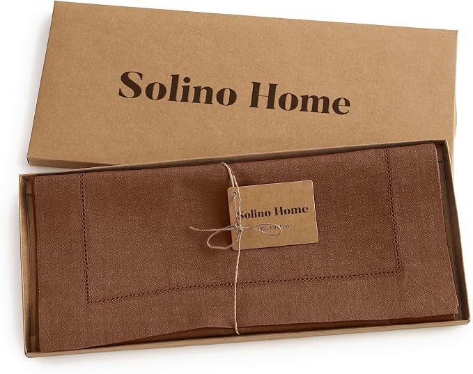 Solino Home Linen Brown Table Runner 90 Inches Long - Image 4