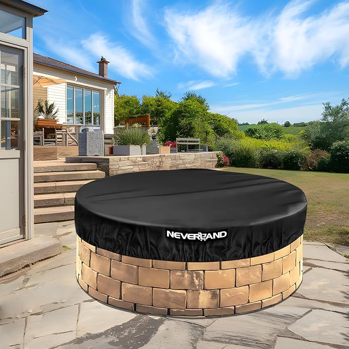 NEVERLAND Round Fire Pit Cover for In-Ground Fire Pits, 61-66 Inch Heavy Duty - Image 9