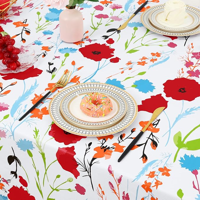 misaya Rectangle Waterproof Vinyl Table Cloth, Wipeable Tablecloth - Image 6