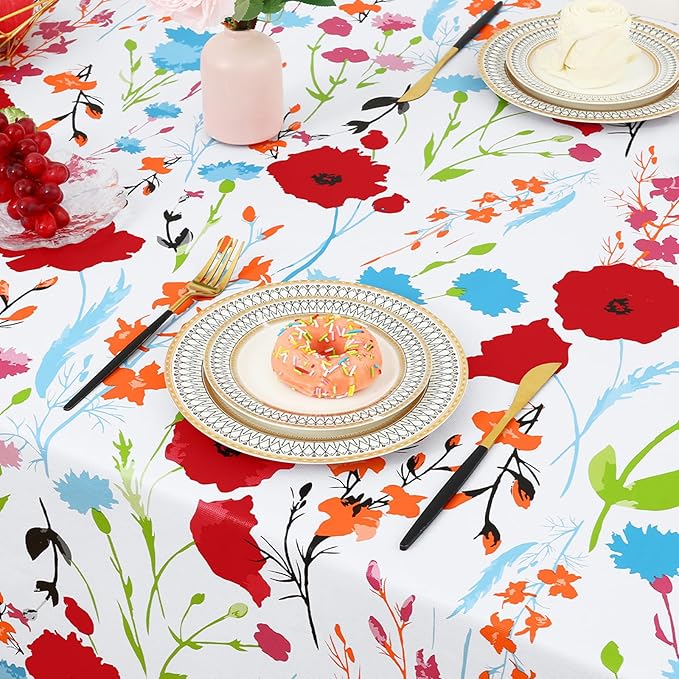 misaya Rectangle Waterproof Vinyl Table Cloth, Wipeable Tablecloth - Image 6