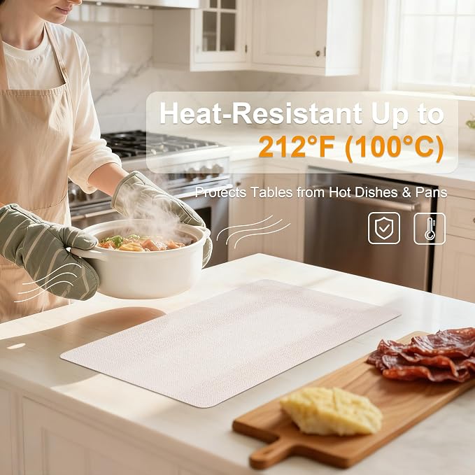 Faux Leather Placemats Set of 4 – 17x12 Inch Vinyl Table Mats, Heat Resistant - Image 7
