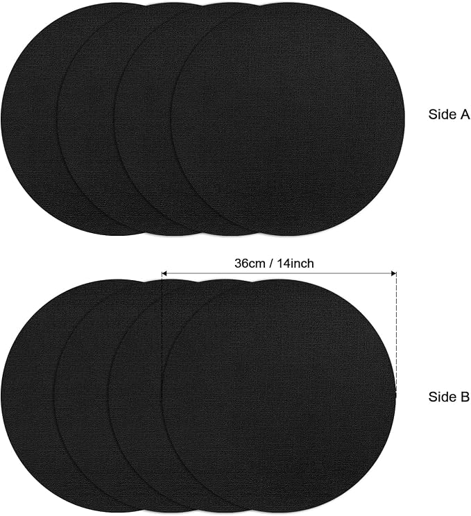 Myir JUN Round Placemats, Dual Sided Faux Leather Place Mats Set of 4 - Image 6