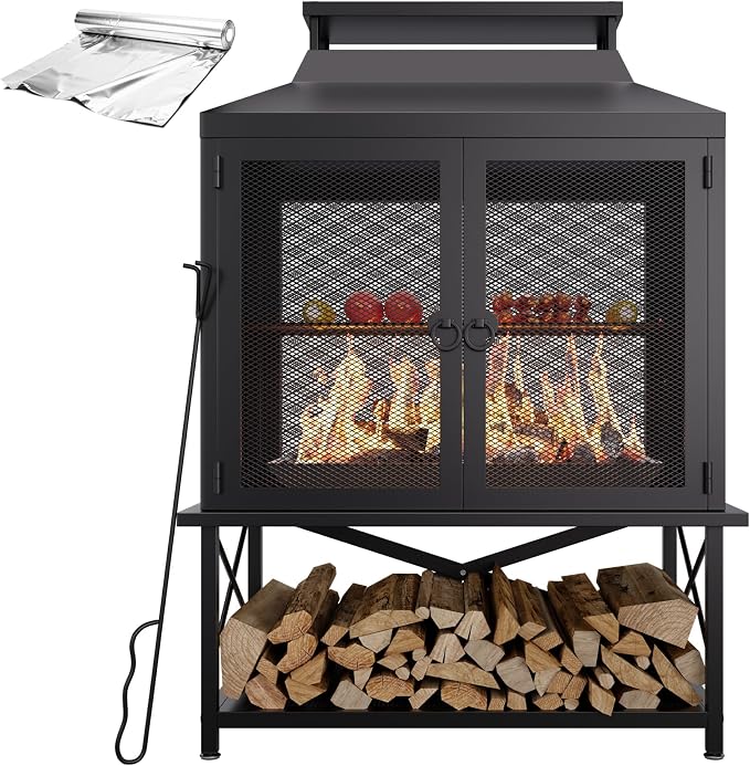 2-in-1 Metal Chiminea Fireplace by Unknown