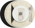 Myir JUN Round Placemats, Dual Sided Faux Leather Place Mats Set of 6 by MyirJUN
