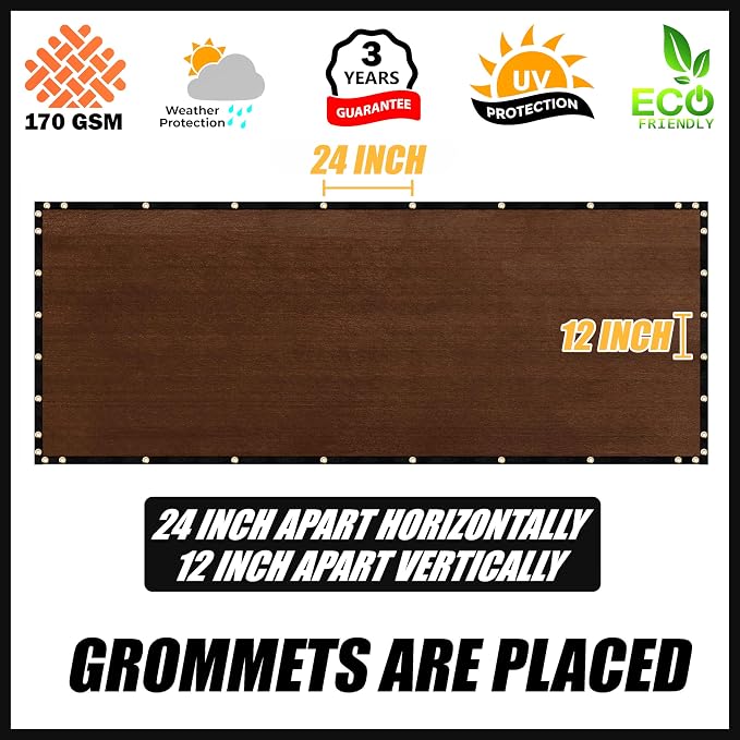 Royal Shade Custom Size 4' x 164' Brown Fence Privacy Screen Windscreen Cover - Image 4