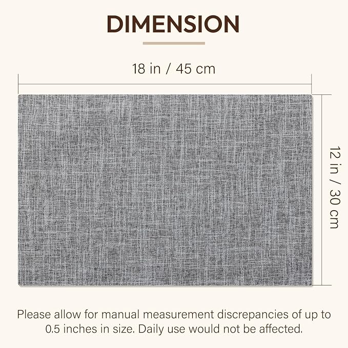 Blue Forest Placemats Set of 8, Dual-Layered Thickened Faux Linen Cloth Place - Image 6