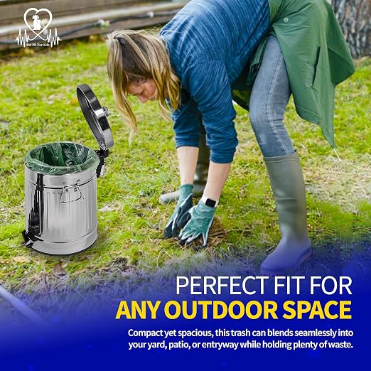 Pet Fit For Life 11" Tall Galvanized Steel Trash Can - Image 6