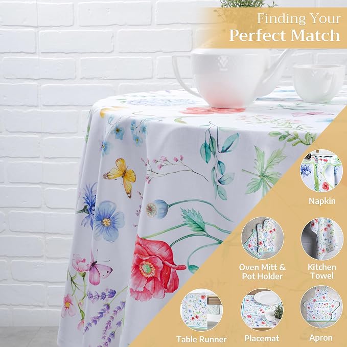 Maison d' Hermine Table Cloth Round Table 100% Cotton 63 Inches Tablecloth - Image 5