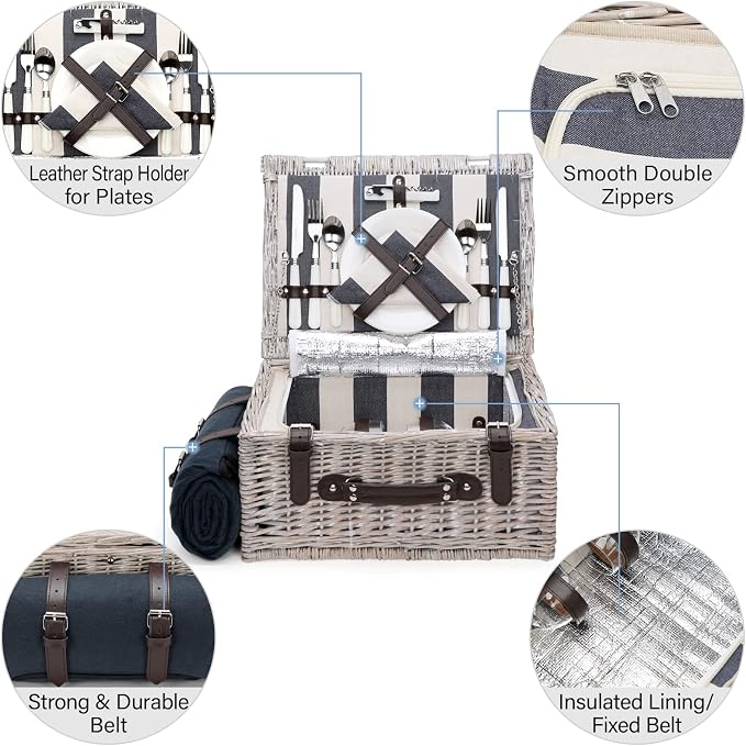 Picnic Basket Sets for 2 Persons - Image 8