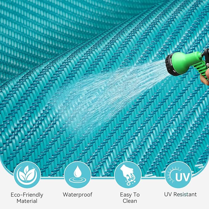 UKISS Outdoor Rug Carpet，Reversible Portable Plastic Straw Camping Rugs， 8' x - Image 6