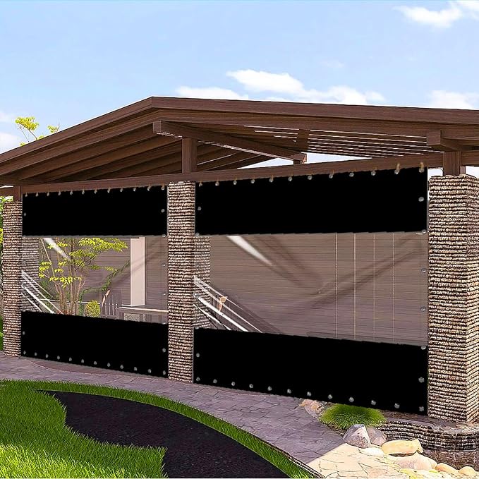 20 Oz Outdoor Vinyl Curtain, Outdoor Clear Panel Curtain, Weather Resistant - Image 2