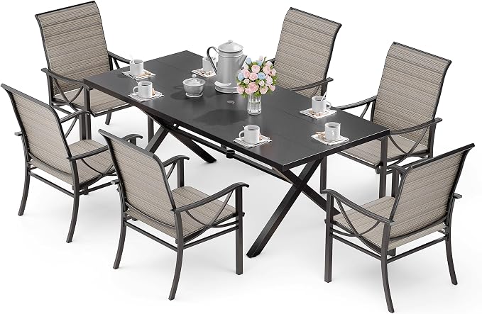 Kurapika 7-Piece Patio Dining Set, Patio Furniture Set by Kurapikafurniture