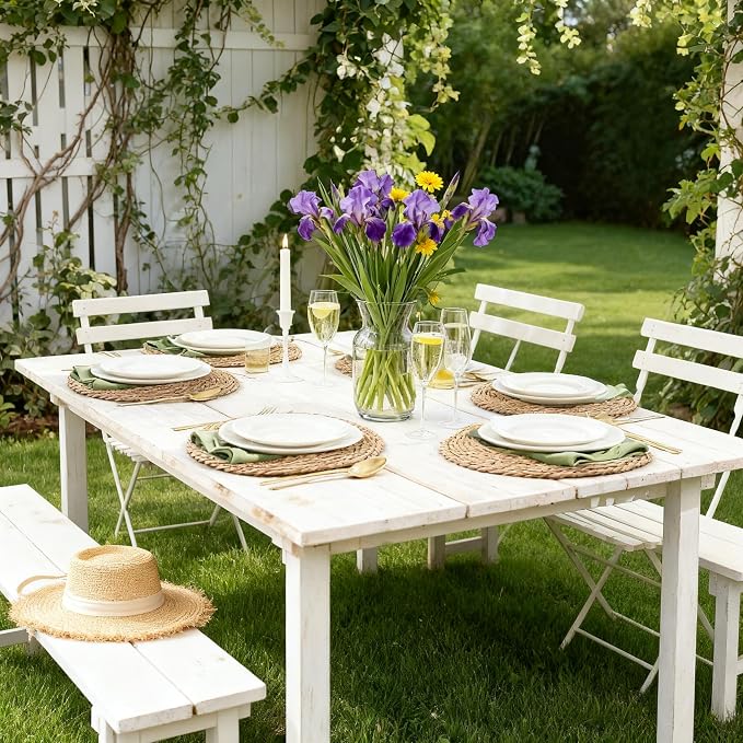 Round Woven Placemats 12 inch Set of 10 - Image 6